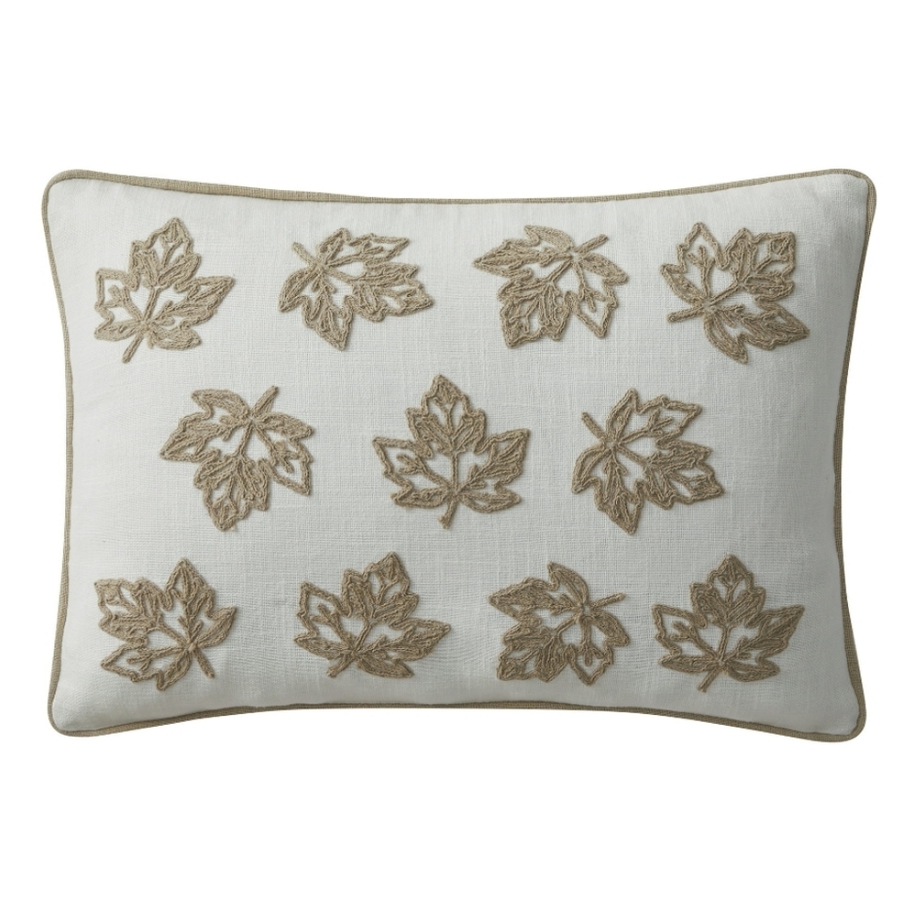 My Texas House Maple Leaf Pillow Cover White Pepper Fall Embroidered Walmart